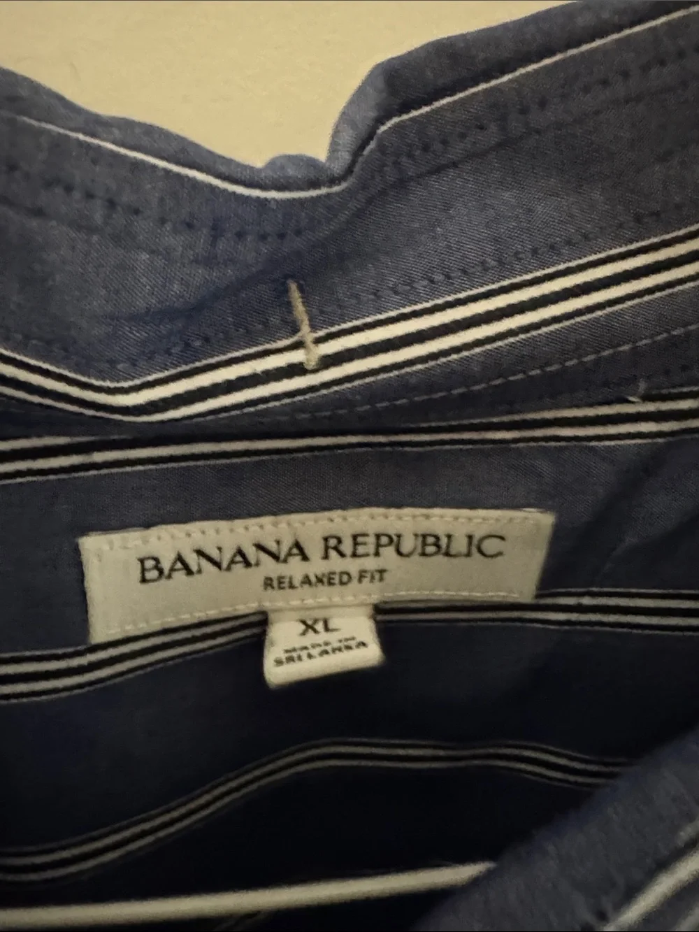 Banana Republic Blue and White Vertical Stripe Button-Down Shirt